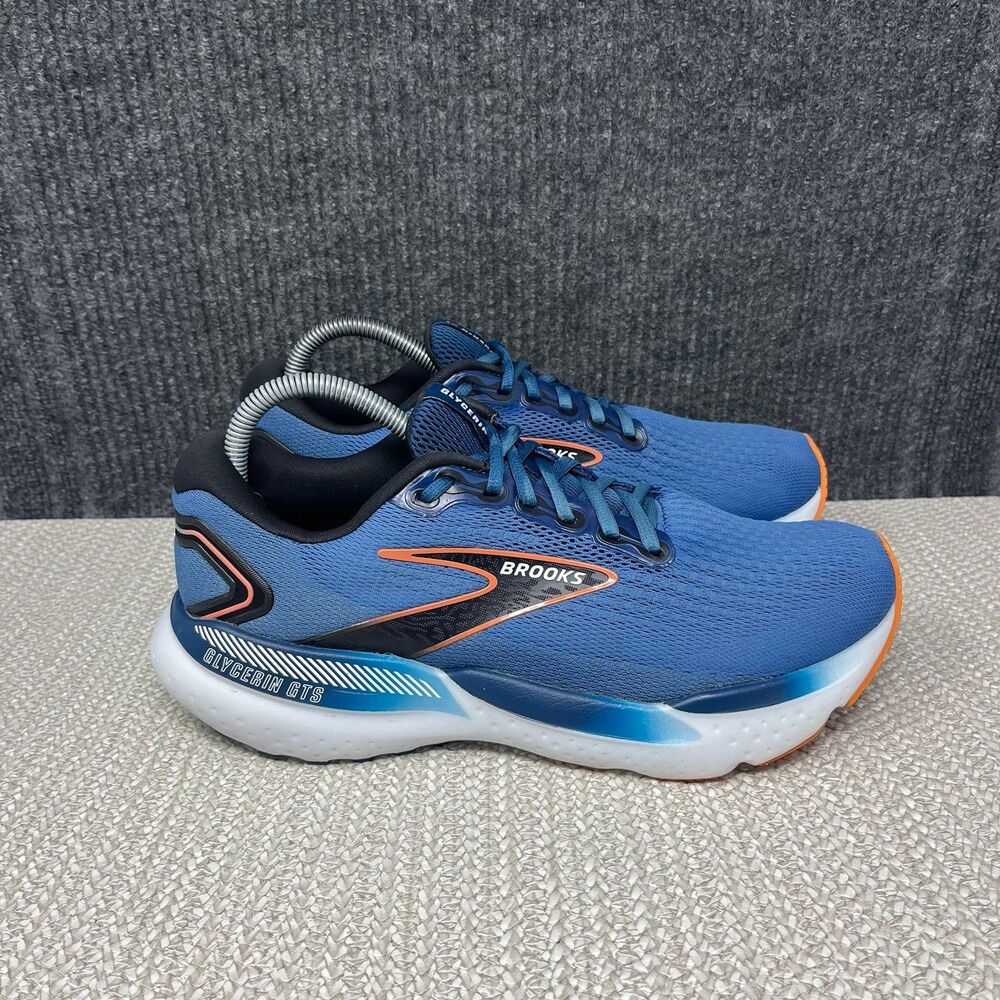 Brooks Glycerin GTS 21 Blue Orange Athletic Running Shoes Sneakers Mens 9 D